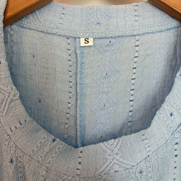 Women’s Light Blue Short Sleeve Casual Dress with Pockets Size S NWOT - Picture 3 of 8